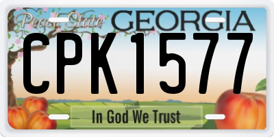 GA license plate CPK1577