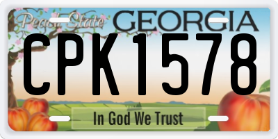 GA license plate CPK1578