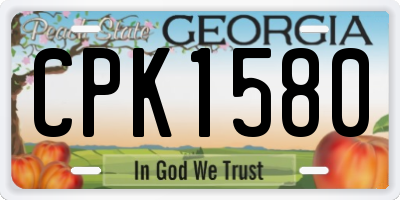GA license plate CPK1580