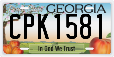 GA license plate CPK1581