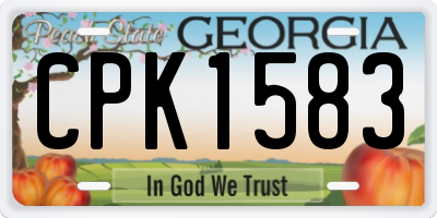 GA license plate CPK1583