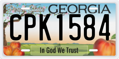 GA license plate CPK1584