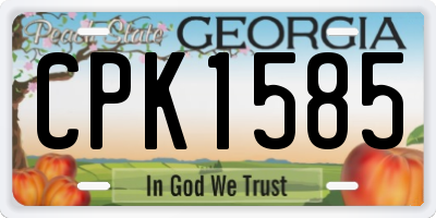 GA license plate CPK1585