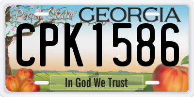 GA license plate CPK1586