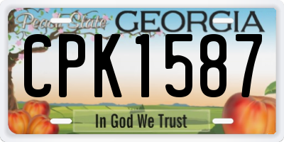 GA license plate CPK1587