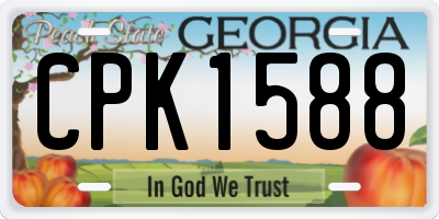 GA license plate CPK1588