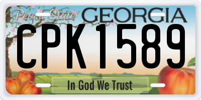 GA license plate CPK1589
