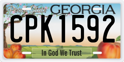 GA license plate CPK1592