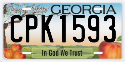 GA license plate CPK1593