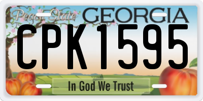 GA license plate CPK1595