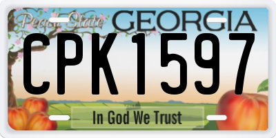 GA license plate CPK1597