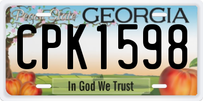 GA license plate CPK1598