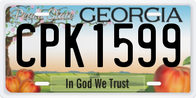 GA license plate CPK1599