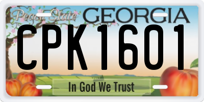 GA license plate CPK1601