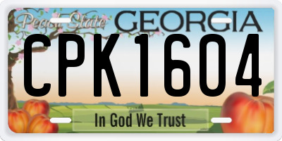 GA license plate CPK1604