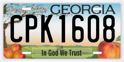 GA license plate CPK1608
