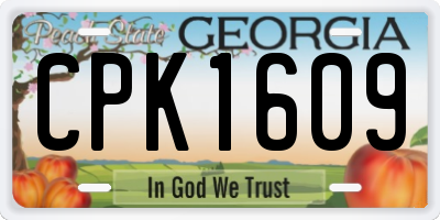 GA license plate CPK1609