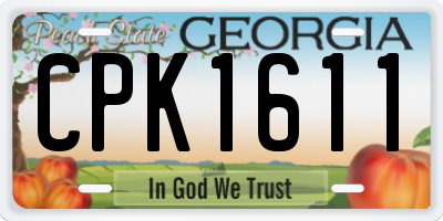 GA license plate CPK1611