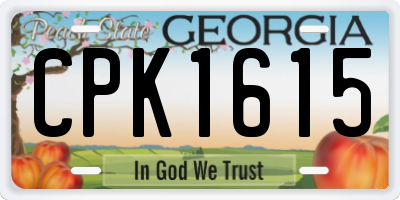 GA license plate CPK1615