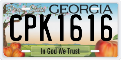 GA license plate CPK1616