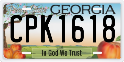 GA license plate CPK1618