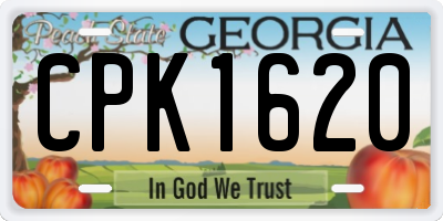 GA license plate CPK1620