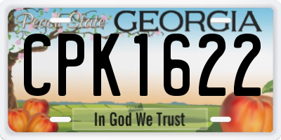 GA license plate CPK1622