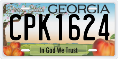 GA license plate CPK1624