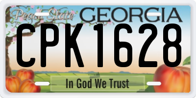 GA license plate CPK1628