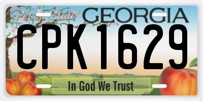 GA license plate CPK1629