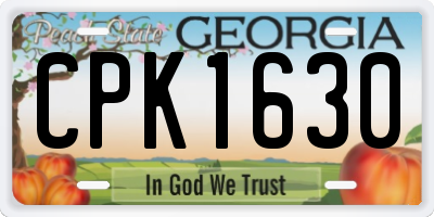 GA license plate CPK1630