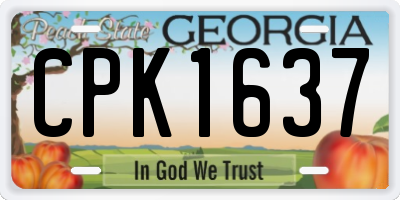 GA license plate CPK1637