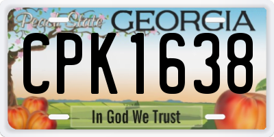 GA license plate CPK1638
