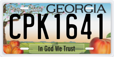 GA license plate CPK1641