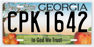 GA license plate CPK1642