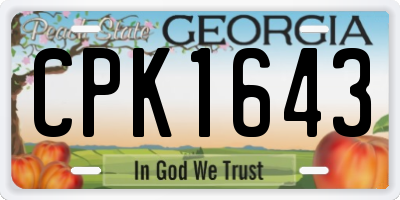 GA license plate CPK1643