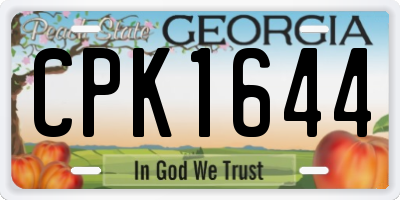 GA license plate CPK1644