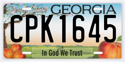 GA license plate CPK1645