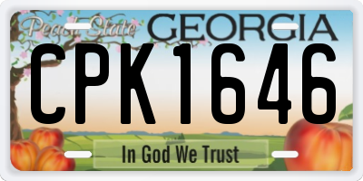 GA license plate CPK1646