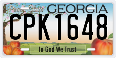 GA license plate CPK1648