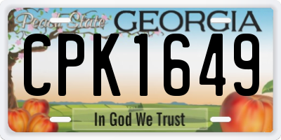 GA license plate CPK1649