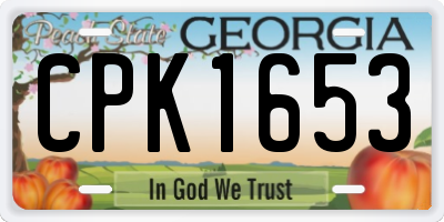 GA license plate CPK1653