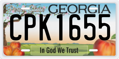 GA license plate CPK1655