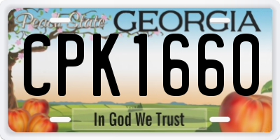 GA license plate CPK1660