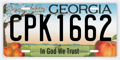 GA license plate CPK1662