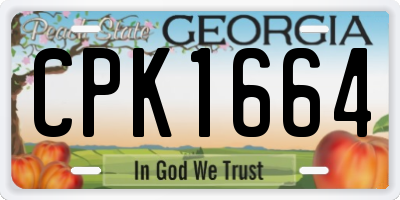 GA license plate CPK1664