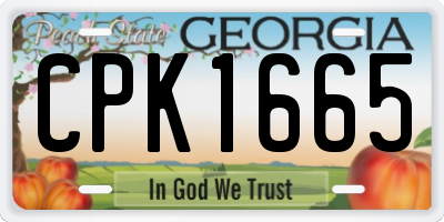 GA license plate CPK1665