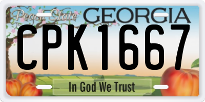 GA license plate CPK1667