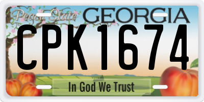 GA license plate CPK1674