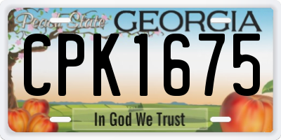 GA license plate CPK1675